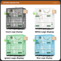 Cage d'élevage pour oiseaux en métal à deux étages de luxe avec plateaux en plastique amovibles, maison empilable pour oiseaux et reptiles