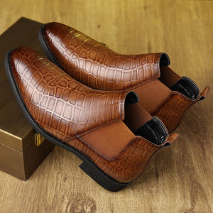 Chaussures hautes de style britannique pour hommes, pour tenues de soirée, bottes Chelsea, bottes Chukka pour hommes - Product Image 4