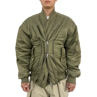 Veste coupe-vent imperméable de haute qualité pour homme, multi-zips, rembourrée en coton, style bomber en nylon