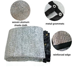 Red de sombra plateada de punto sombreado 95%, <span class=keywords><strong>malla</strong></span> de parasol de papel de aluminio con ojales para cubierta de sombra de perrera para mascotas - Product Image 3