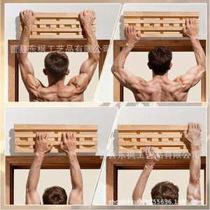 Barra de Madera para Entrenamiento de Fuerza y Agarre, Tabla de Escalada, Barra Horizontal de Madera Sólida para Interior, Equipo de Gimnasio Integrado - Product Image 2