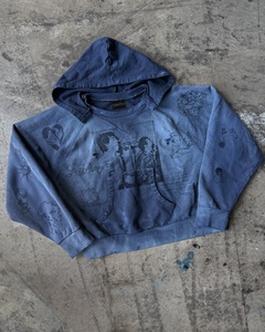Sudadera con Capucha Oversize Personalizada Estilo Streetwear 400gsm con Lavado Envejecido, Gráficos <span class=keywords><strong>de</strong></span> <span class=keywords><strong>Bandas</strong></span> <span class=keywords><strong>de</strong></span> <span class=keywords><strong>Rock</strong></span> Grunge, Estampado <span class=keywords><strong>de</strong></span> Tatuajes, Estilo Archivo, Corte Holgado, Tipo Pullover - Product Image 1