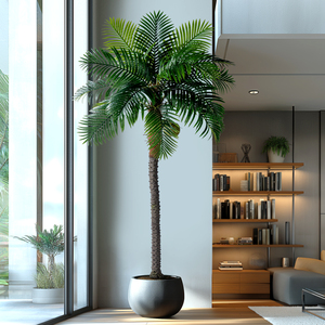 شجرة جوز الهند الاصطناعية ديكور منزلي ديكور غرفة داخلية نبات استوائي أوراق كبيرة في الهواء الطلق حديقة شجرة المناظر الطبيعية - Product Image 3