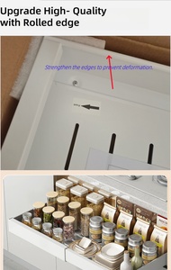 Organisateur d'armoire rétractable extensible fixe avec film adhésif Nano armoire de rangement à tiroir robuste panier étagère de <span class=keywords><strong>cuisine</strong></span> - Product Image 4