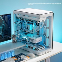 Boîtier d'ordinateur de bureau AIGO Xingcan Chenhai Shining Star Scenic View ATX avec insert arrière, refroidissement par eau 360, tout-en-un, verre incurvé