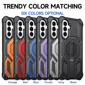 เคสแม่เหล็กสำหรับ <span class=keywords><strong>Samsung</strong></span> Galaxy A57พร้อมขาตั้งและกรอบด้านหน้ารุ่น A37 A27 A17 A56 A36 A26ผิวแข็งทนทานป้องกันการตกกระแทกอย่างหนัก - Product Image 1