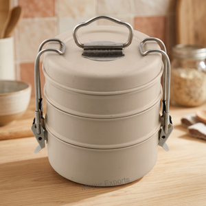 Eco Friendly BPA Free Stainless Steel Triple Tier 3 Compartments Cylinder Durable Portable Detachable Design 1-3L Capacity Food - Product Image 4