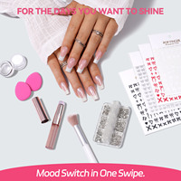 Kit de vernis à ongles UV Gel French Tip Aillsa OEM avec base et top coat, lampe UV LED pour nail art, kit de colle personnalisable pour salon, aimant inclus