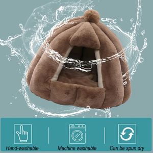 Luxury Heated Calming Dog Bed for Winter with Plush Sherpa Hooded Design Self Warming Pet <b>Tent</b> for Cats Dogs <b>Small</b> Animals - Product Image 6