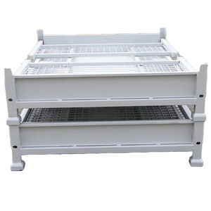 صندوق بمنصة نقالة قابل للطي قابل للتكديس قابل للطي ومسحوق مطلي بالزنك مطلي بالزنك للخدمة الشاقة حسب الطلب لتخزين البضائع في المستودعات - Product Image 1