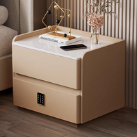 Table de chevet intelligente multifonctionnelle OEM 40 cm avec charge sans fil, lumière LED, mot de passe, style moderne minimaliste, meuble de chambre à coucher