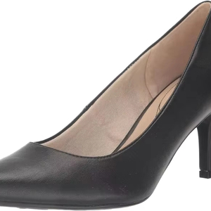 Zapatos de tacón de aguja sin cordones puntiagudos hechos a mano de alta calidad importados/de cuero con punta cerrada para mujer - Product Image 1