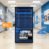 Affichage publicitaire numérique LCD 350cd 1920x1080 avec application CMS intégrée pour vitrines de magasins
