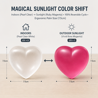 Jouet Squishy à changement de couleur en forme de cœur, rose et blanc avant/après, cadeau sensoriel pour enfants et adultes, nouveauté, vente au détail et en gros