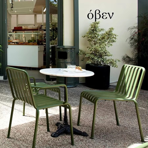 Juego de mesa y silla de bistró para exteriores de hierro moderno para lugares de ocio Tiendas de té con leche Casas de familia y cafés de jardín - Product Image 6