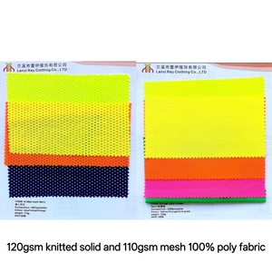 Chaleco de seguridad de poliéster de malla de punto sólido y 110gsm de alta visibilidad de 120GSM con tiras reflectantes y bolsillos para construcción - Product Image 2