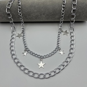 จี้รูปดาวสองชั้น สายคาดเอว โลหะผสมสังกะสี แฟชั่นสไตล์ฮิปฮอป สำหรับใส่ทุกวัน ผู้ชาย ผู้หญิง เครื่องประดับกางเกงยีนส์ - Product Image 2