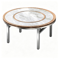 Verstellbarer Umweltfreundlicher Drehbarer Edelstahl-Klapptisch Runder Bankett-Tisch mit 3D-Farbmuster für Catering-Events