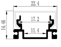 Profilé en aluminium LED avec diffuseur, embouts et clips pour bande LED LS-068