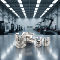 Precision Machined Stainless Steel Durable Metalpre-Drilled Metric Coarse Thread DIN Standard Fully Threaded Insert Self-Tapping