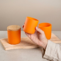 Frascos de Vidrio Esmerilado de Lujo para Velas, de 7 oz, 10 oz y 14 oz, Multicolores, con Tapas de Madera, para Regalos Decorativos Personalizados