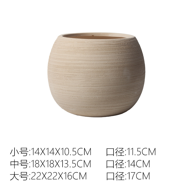 Pot de fleur de terre de tréfilage brûlé uni Ak354, sans plateau