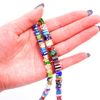 6/8mm couleur mélangée carré Millefiori perles de verre Kit de fabrication de bijoux à bricoler soi-même pour collier Bracelet fait main