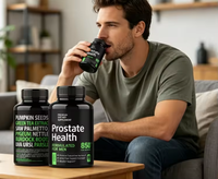 Capsules pour la santé de la prostate des hommes, 60 unités |   Mélange Herbal de Palmier Nain et Graines de Citrouille 850mg pour le Soutien de la Santé Urinaire et de la Vessie