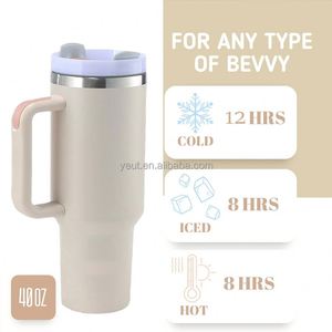 Vaso Térmico de Acero Inoxidable de Gran Capacidad de 40 oz con Logotipo Personalizado, Nuevo Vaso para Helado con Tubo de Succión para Auto, Vaso de 40 oz con Asa - Product Image 3
