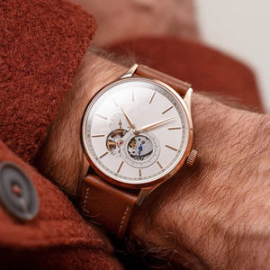 Montres-bracelets automatiques à cœur ouvert 40mm pour hommes <span class=keywords><strong>Mouvement</strong></span> <span class=keywords><strong>Miyota</strong></span> <span class=keywords><strong>82S7</strong></span> Alimenté 40 heures de réserve de marche Bracelet en acier inoxydable 20mm - Product Image 6