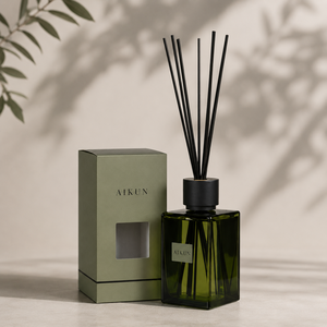 Aikun 2200ml Sticker Logo Long Lasting Moss Square Glass <b>Reed</b> <b>Diffuser</b> Gift Set for Decor Shop MOQ 30pcs 3 Day Sample 7 Day Ship - Product Image 1