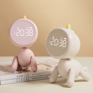 EGOGO-Horloge intelligente <span class=keywords><strong>licorne</strong></span> pour chambre à coucher, veilleuse, veilleuse, affichage numérique, réveil, sieste, horloge de bureau électronique mignonne - Product Image 5