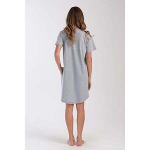 Robe Tunique Femme Col Rond Manches Courtes XXL avec Poches Ovales Élégante Décontractée pour Bureau, Club, Jour de la Semaine/Fêtes, Longueur Genou, Coupe Ample - Product Image 1
