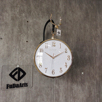 Horloge murale silencieuse double face 55x40cm motif cerf, luxe léger et tendance, pour salle à manger, livraison rapide DDP WEEE Rohs
