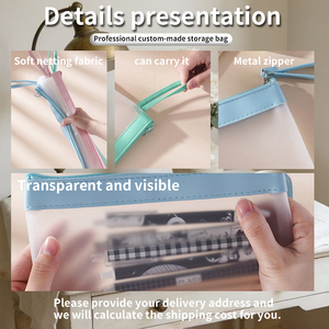 Waterproof Clear TPU Document Bag Eco-Friendly Soft Carry Pouch for A/A5/A6 for School Office <strong>Filing</strong> Cosmetic Toiletry <strong>Storage</strong> - Product Image 4