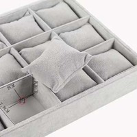 Présentoir à bijoux haut de gamme en velours motif fleur de glace pour bracelets de montre et plateau de rangement pour perles en vrac