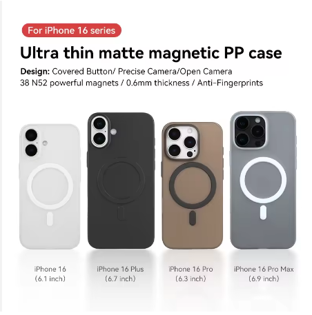 High Quality Scratch Resistant Minimalist Design Desert Gold Ultra Slim PP Case for iPhone 16 Pro Max