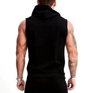 Nouveaux sweats sans manches 100% coton à fermeture éclair, veste sans manches pour musculation, impression personnalisée de logo, sweats coupés pour hommes - Product Image 2