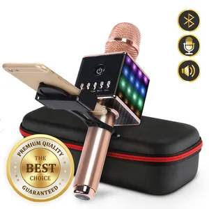 GAM-H8 portátil <span class=keywords><strong>bluetooth</strong></span> karaoke micrófono altavoz micrófono USB con luces LED - Product Image 1