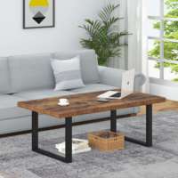 Amérique du Nord 1.2m Chêne Brun Rustique Salon Table Basse Convertible Lumière Luxe Moderne Angle Droit Usine Source