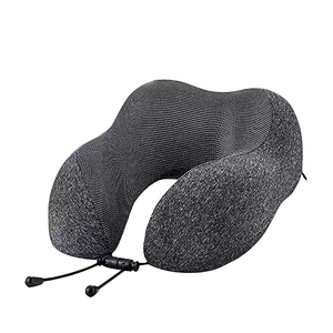 Vente d'usine 100% oreiller de cou de voyage en mousse à mémoire de forme pure pour appui-tête de <span class=keywords><strong>vol</strong></span> sommeil accessoires d'avion portables gris foncé - Product Image 1