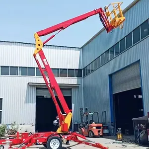 P-009 8-20m Towable Telescopic Arm Articulated Boom Lift Electric Or Diesel Hydraulic Cherry Picker Spider Boom Lift