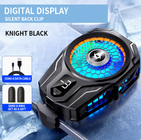 Ventilador de refrigeración para teléfono móvil, radiador magnético para teléfono móvil, con clip trasero, pantalla digital, novedad