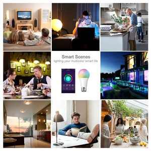 Tuya Alexa wifi thông minh Bóng Đèn Dimmable 10W A70 E27 B22 Globe Led RGB + trắng đèn điều khiển từ xa Trắng AC Powered CE - Product Image 6