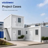 VICDOWEX Maison conteneur contemporaine en panneaux sandwich d'acier, préfabriquée en kit, pour bureaux modulaires, dortoirs, entrepôts, projets et camps