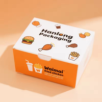 Boîtes à emporter en papier kraft pour poulet frit, logo personnalisé, sushi, portables, recyclables, écologiques