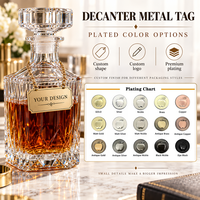 Étiquettes de carafe en acier inoxydable personnalisées avec votre propre texte, élégantes étiquettes pour le col de bouteille, ensembles cadeaux pour bar