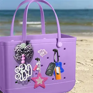 大尺寸Eva沙滩包配件Bogg包可爱魅力钥匙扣固定支架简单南方海滩手提包