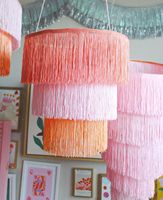 Abat-jour suspendu en coton macramé rose moderne abat-jour tissé à la main usine décoration de restaurant personnalisée EH2502010