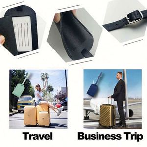 Etiqueta de Equipaje de Cuero PU con Logotipo Personalizado Promocional, Etiqueta de Equipaje Duradera e Impermeable con Logotipo, Etiqueta de Identificación de Maleta de Viaje Antipérdida - Product Image 6